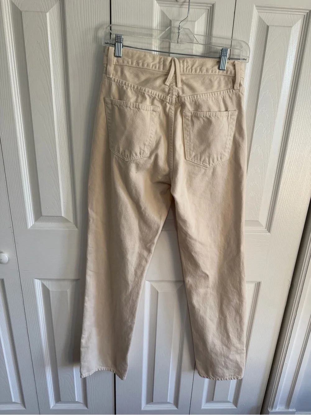 Slvrlake London High Rise Straight Leg Jean Ecru Size 27 FLAWED